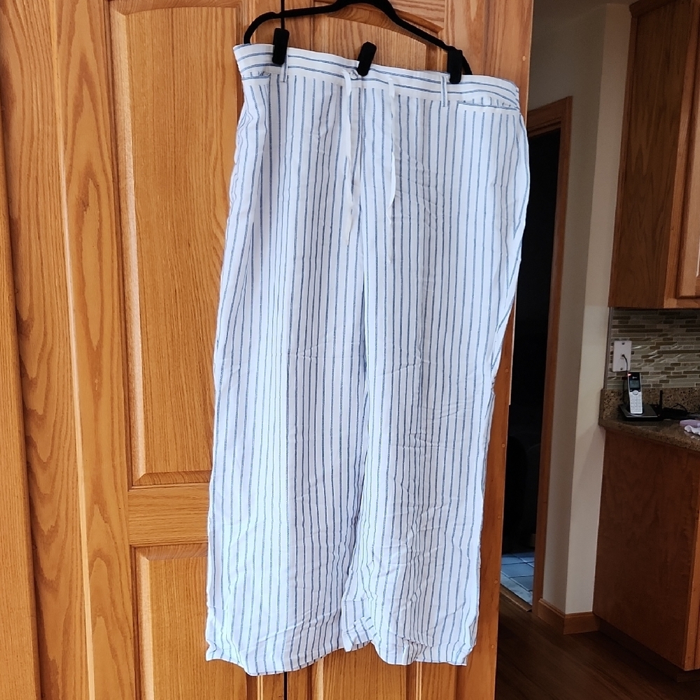 Lane Bryant Black and White Wide Leg Pants